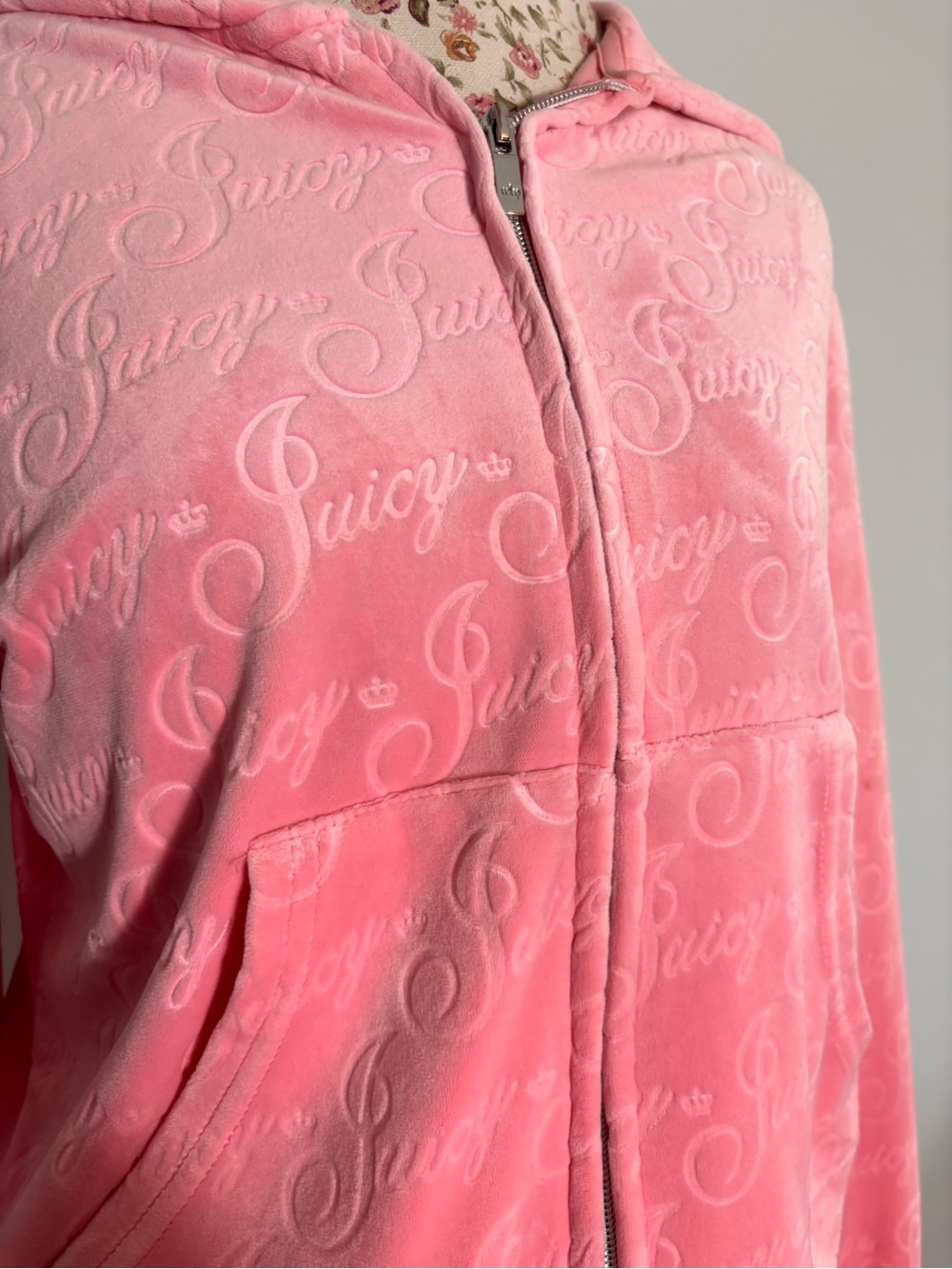 Juicy Couture Pink Velour Tracksuit Set Y2K Barbiecore Large - Picture 3 of 7